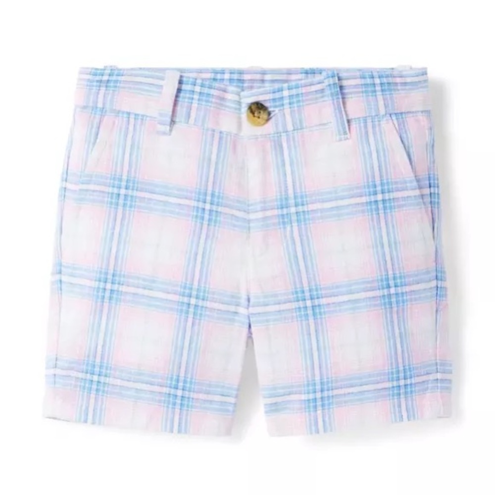 JANIE and JACK PLAID LINEN-COTTON SHORT